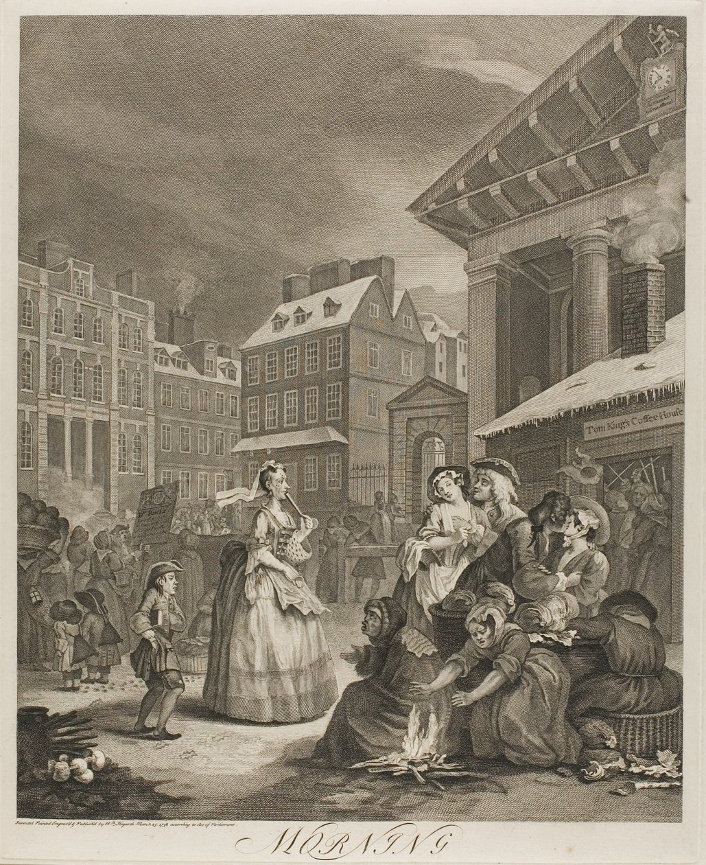 Morgen, tallerken en fra The Four Times of the Day af William Hogarth