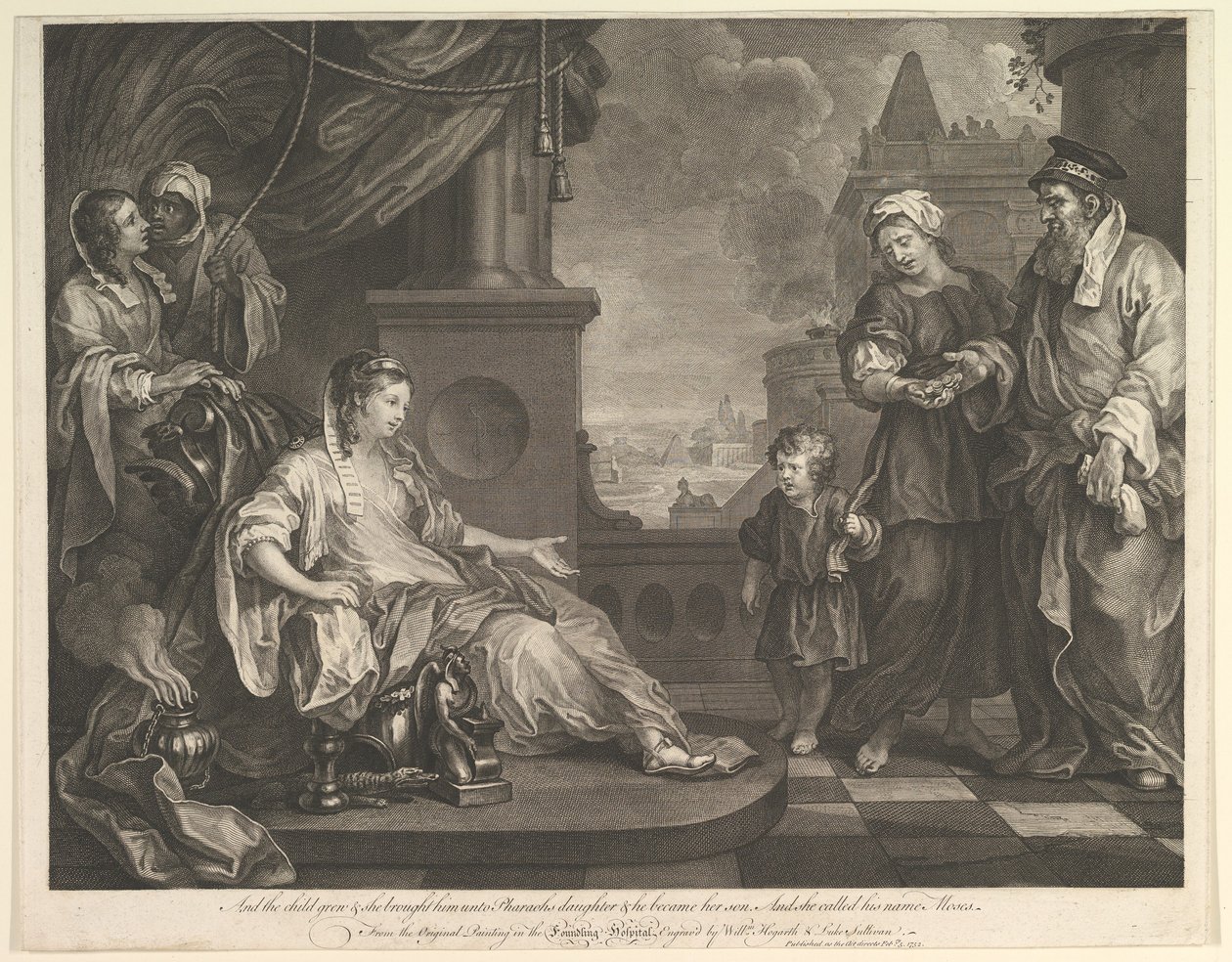 Moses bragt til faraos datter, 5. februar 1752. af William Hogarth