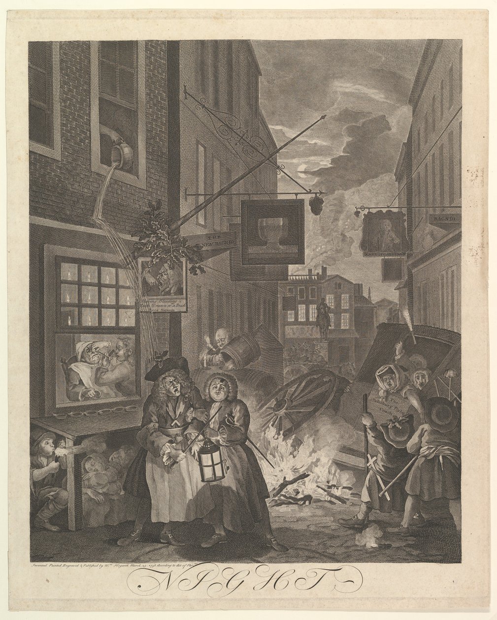 Nat de fire gange på dagen, 25. marts 1738. af William Hogarth