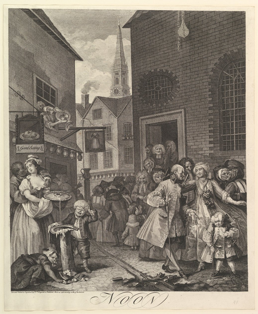 Middag: Døgnets fire tider af William Hogarth
