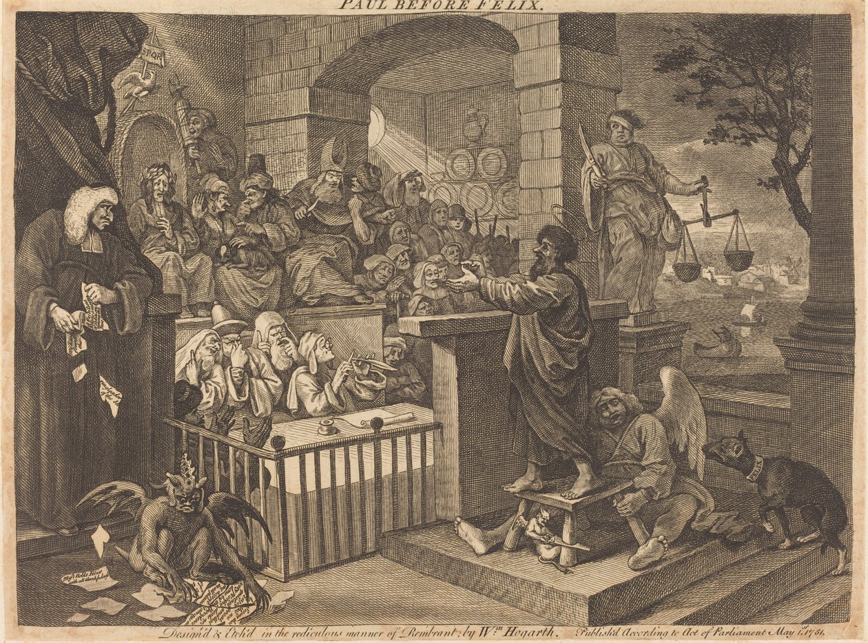 Paul før Felix Burlesqued af William Hogarth