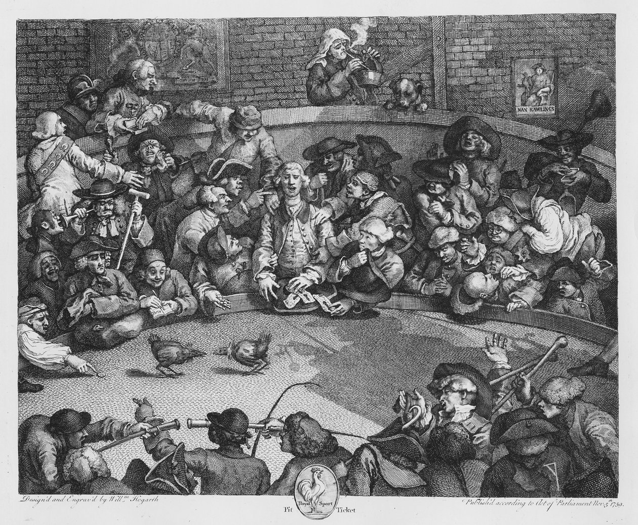 Pit Ticket, 5. november 1759 (gravering) (s/h foto) af William Hogarth