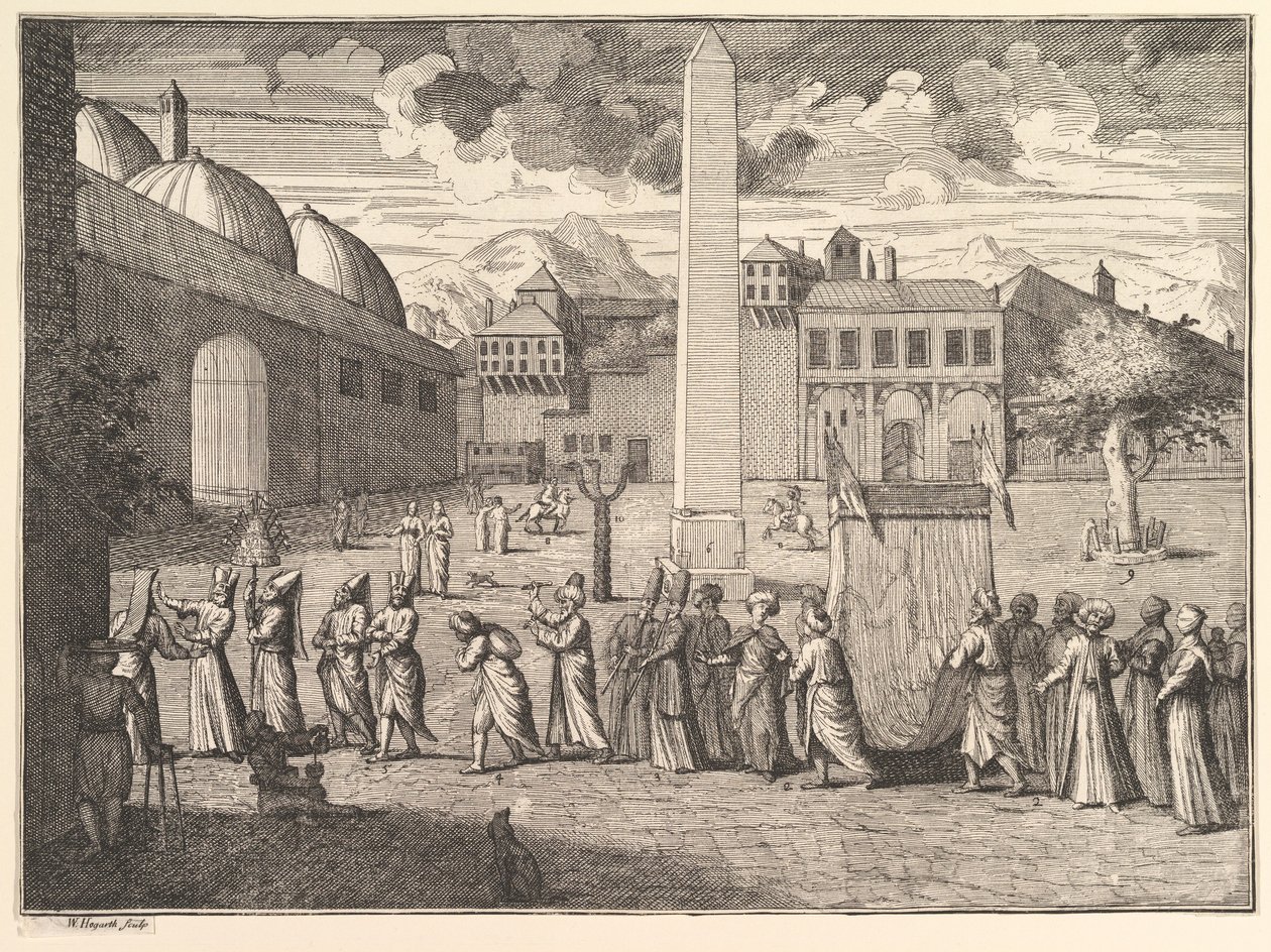 Procession gennem Hippodromen, Konstantinopel Aubry de La Mottrayes rejser gennem..., 1723-24. af William Hogarth