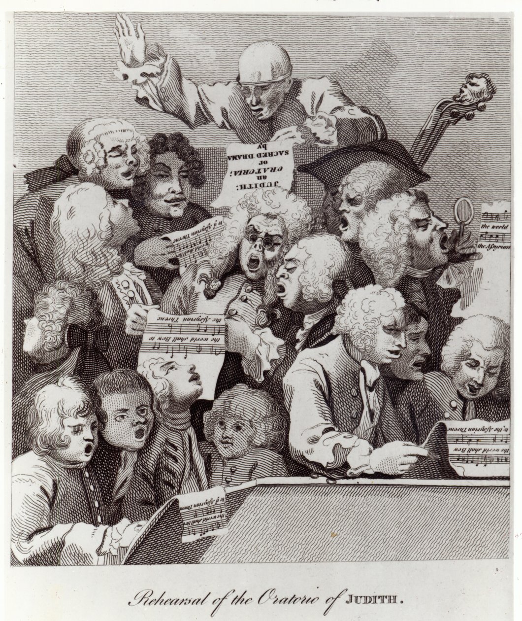 Genhør af Judiths oratorium, 1734 af William Hogarth