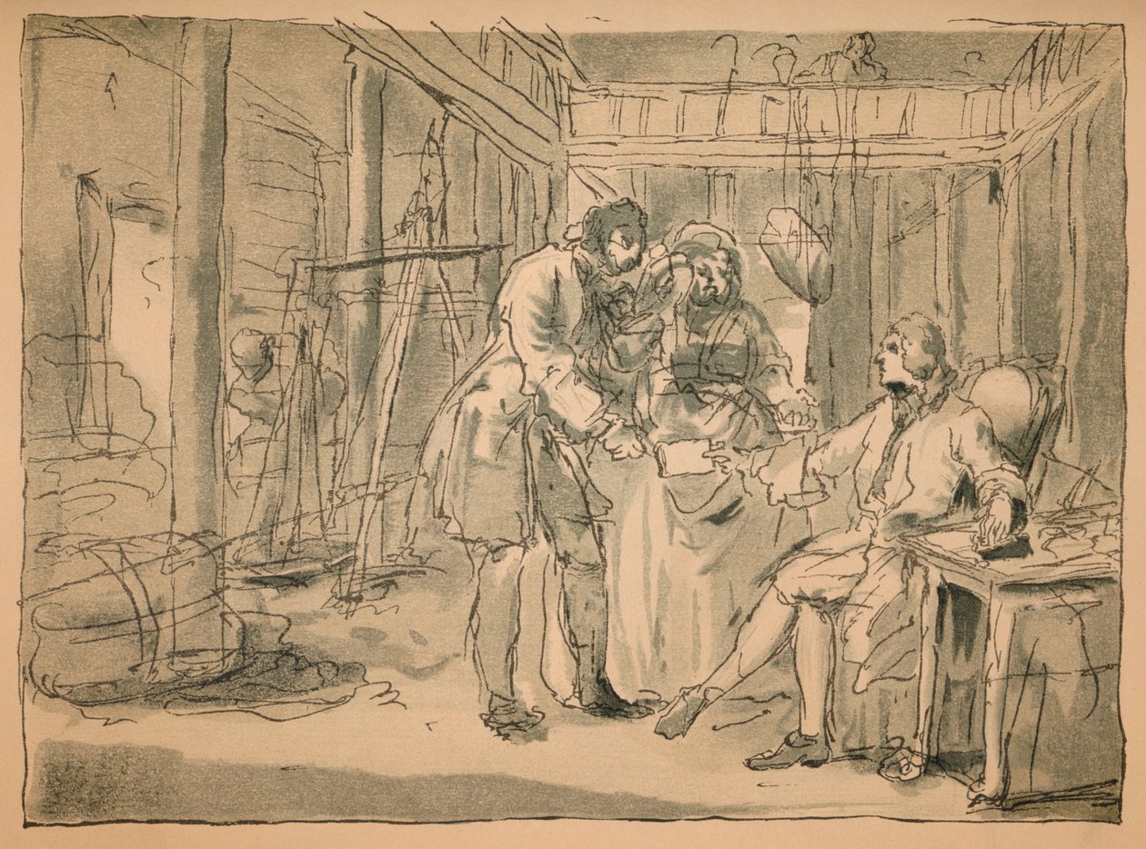 Afvist skitse for industri og lediggang, 1747 af William Hogarth