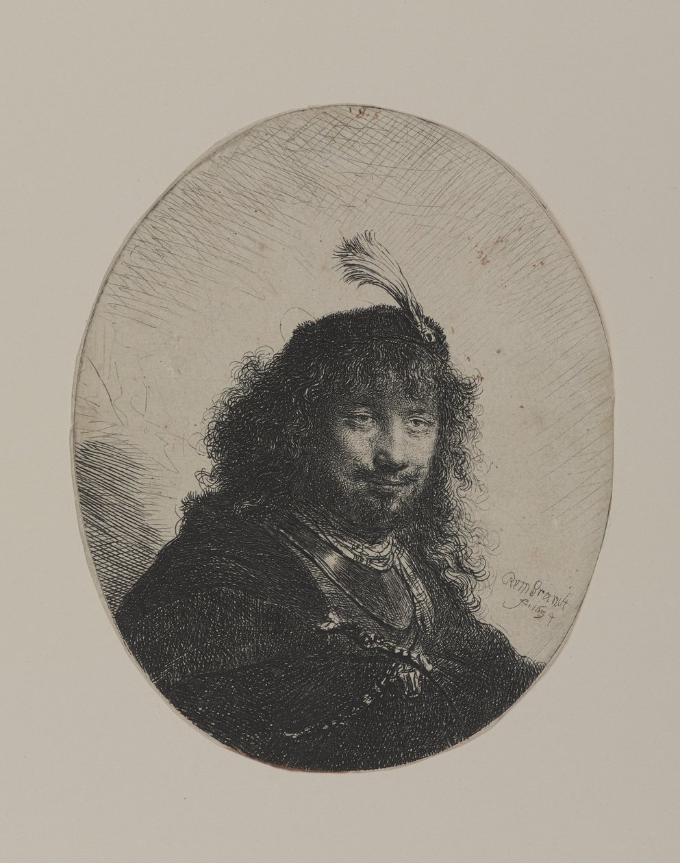 Rembrandt med Plumed Cap og Sænket Sabel af William Hogarth
