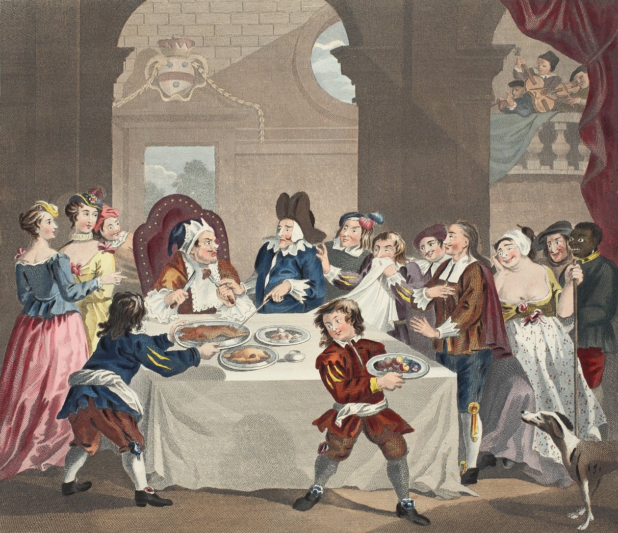 Sancho at the Feast Starved by his Physician, illustration fra 