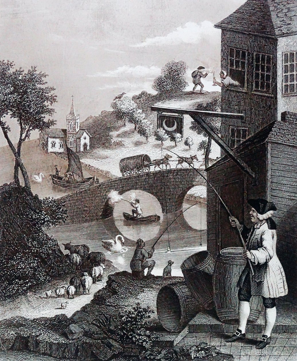 Satire over falsk perspektiv af William Hogarth