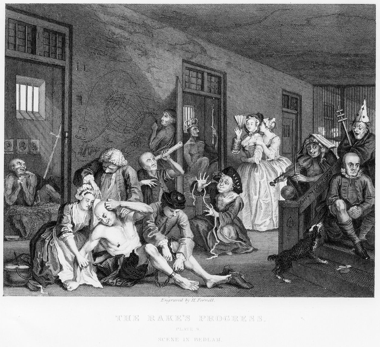 Scene i Bedlam, billede VIII, fra A Rake