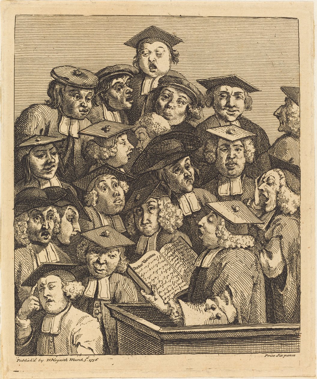 Forskere ved et Foredrag af William Hogarth