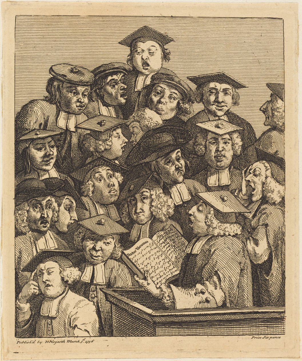Lærde ved en forelæsning af William Hogarth