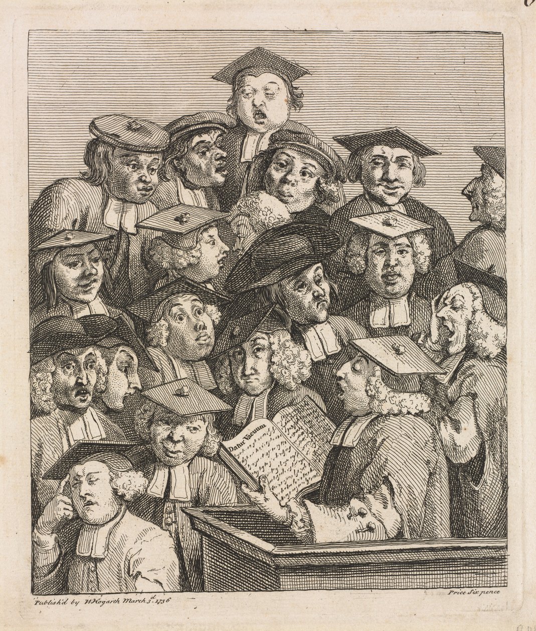 Forskere ved et Foredrag, 1736-1737. af William Hogarth