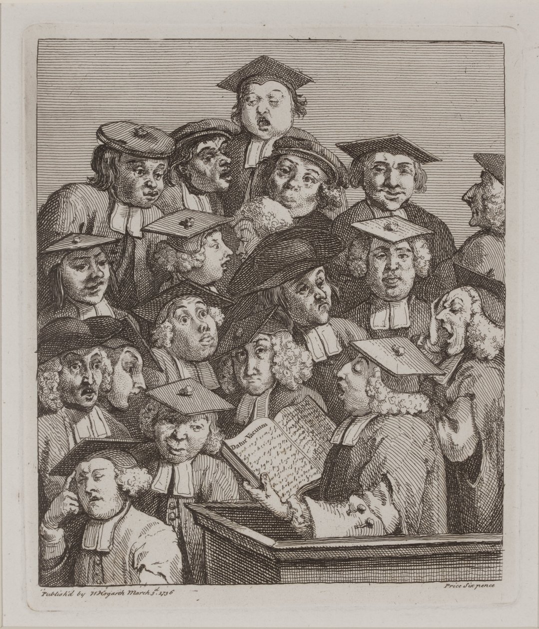 Forskere ved et foredrag, 3. marts af William Hogarth