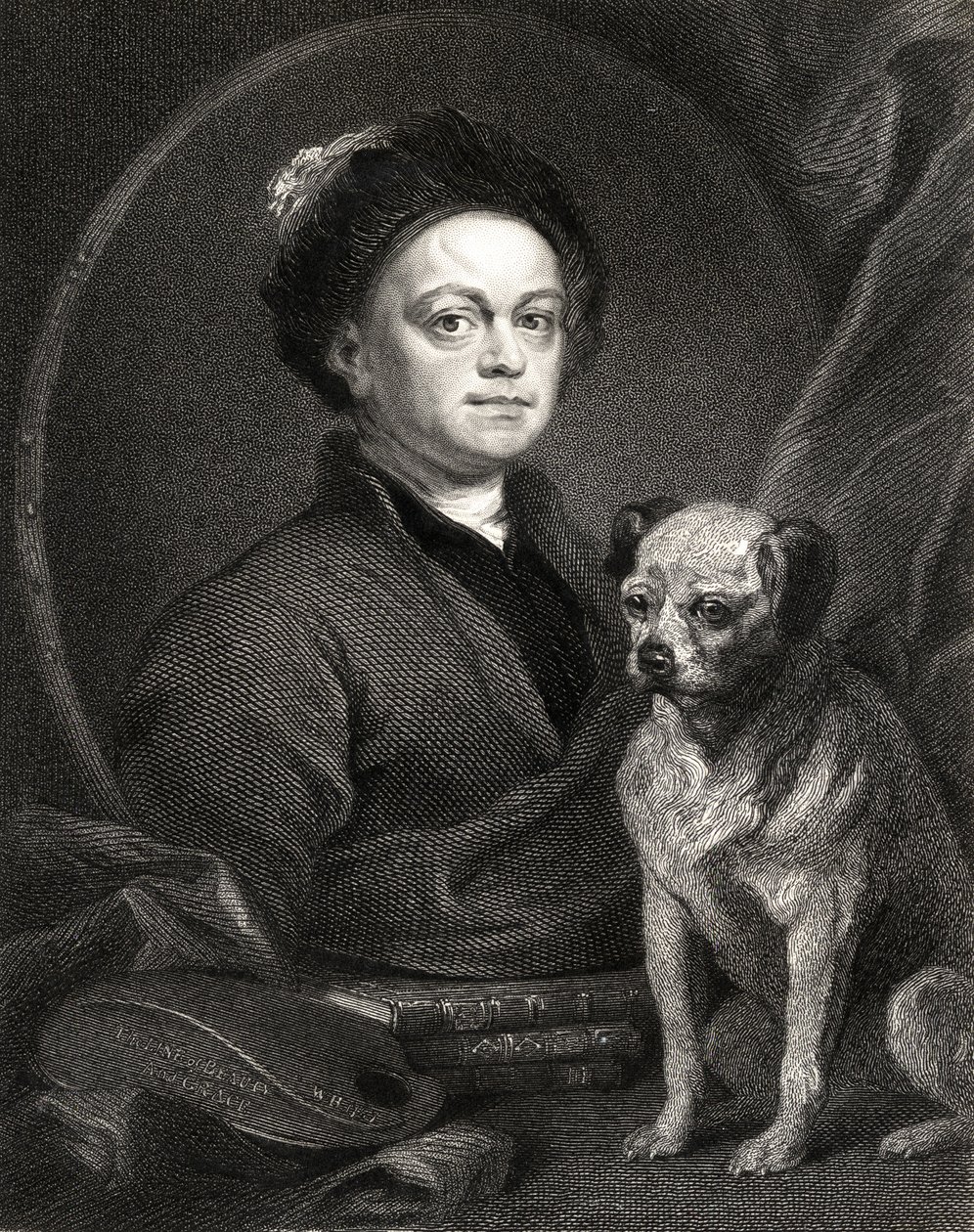 Self Portrait, fra Gallery of Portraits, udgivet i 1833 af William Hogarth