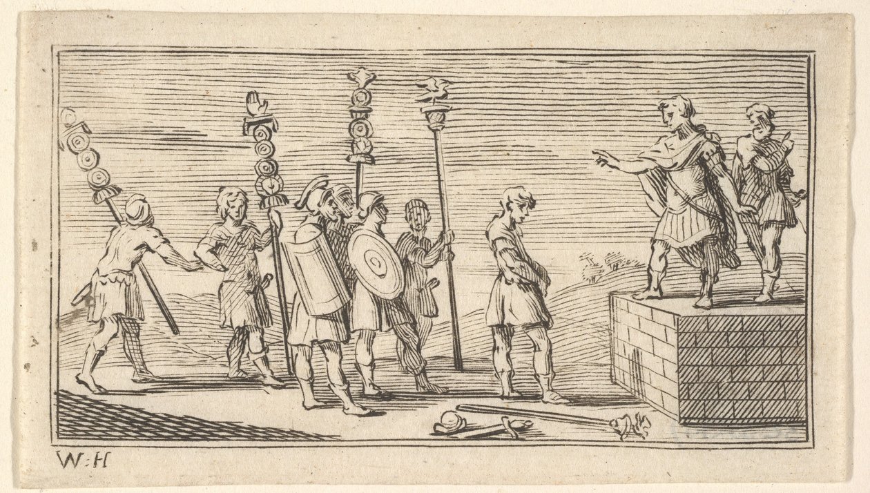 Shameful Discharge John Beaver, Roman Military Punishments, 1725, efter 1725. af William Hogarth