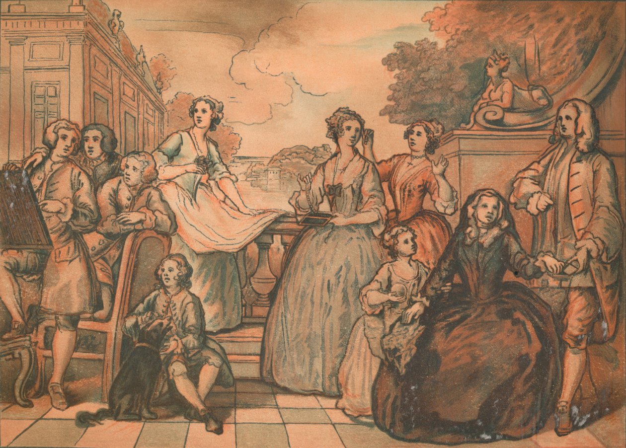 Skitse til The Jones Family Conversation Piece, 1730 af William Hogarth