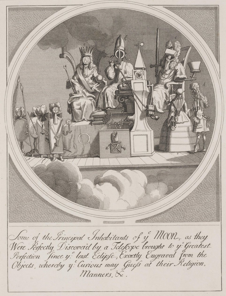 Nogle af de vigtigste indbyggere i ye Moon: royale, bispedømme og lov af William Hogarth