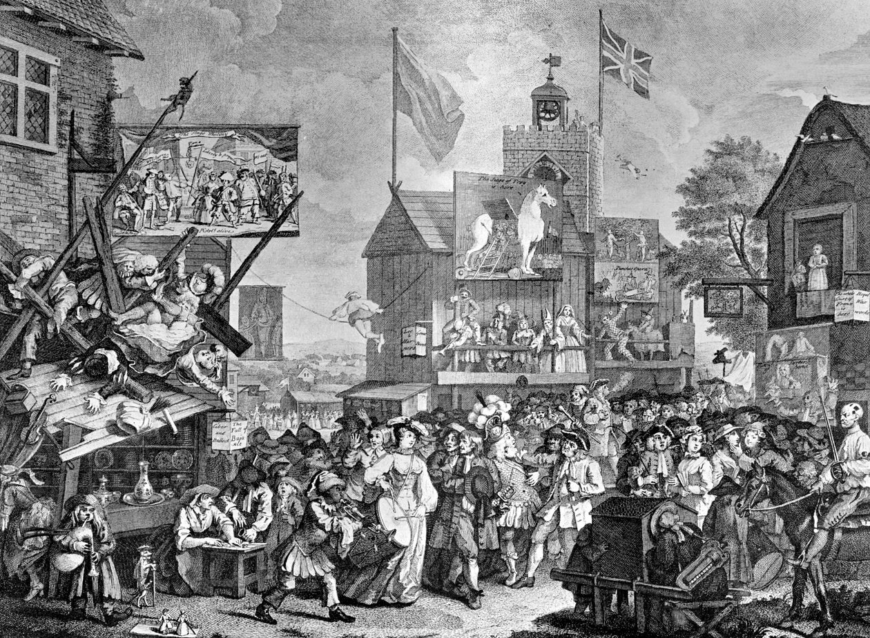 Southwark Fair, 1733. af William Hogarth