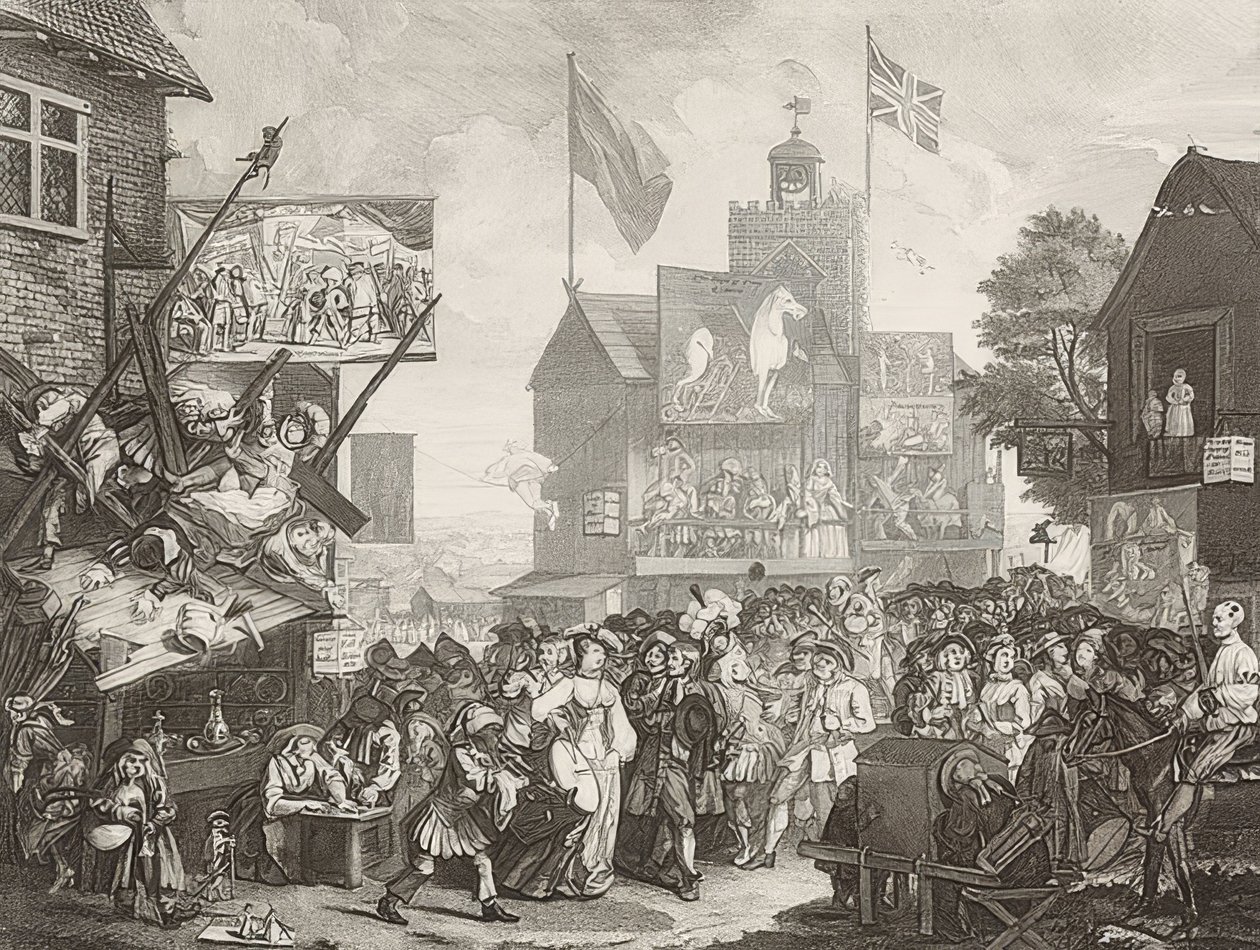 Southwark Fair. 1733 af William Hogarth