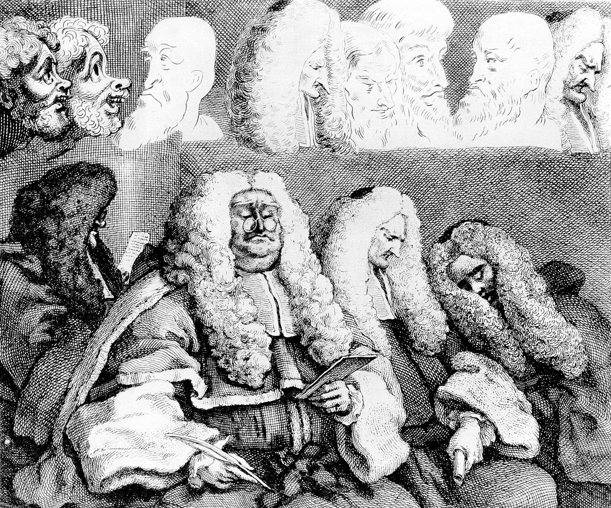 Bænken, 1758. af William Hogarth