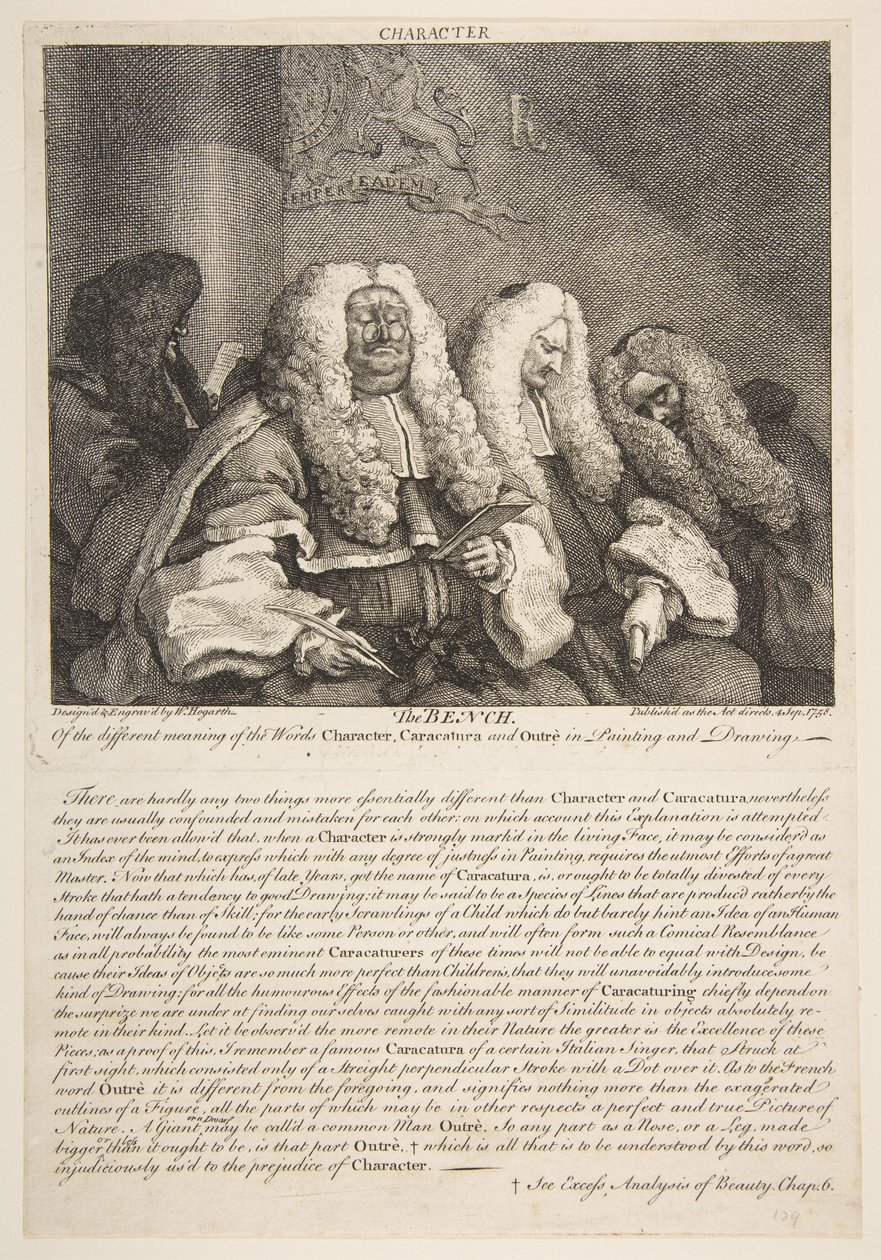 Bænken, september 1758. af William Hogarth