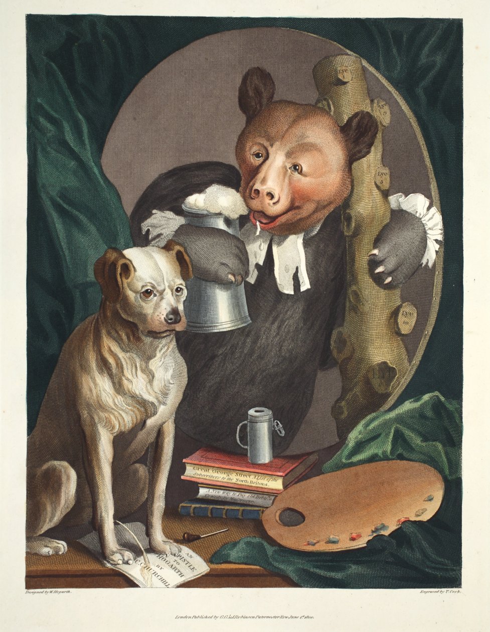 Bruiser Charles Churchill, engang pastor, i karakter af en russisk Hercules, illustration fra 