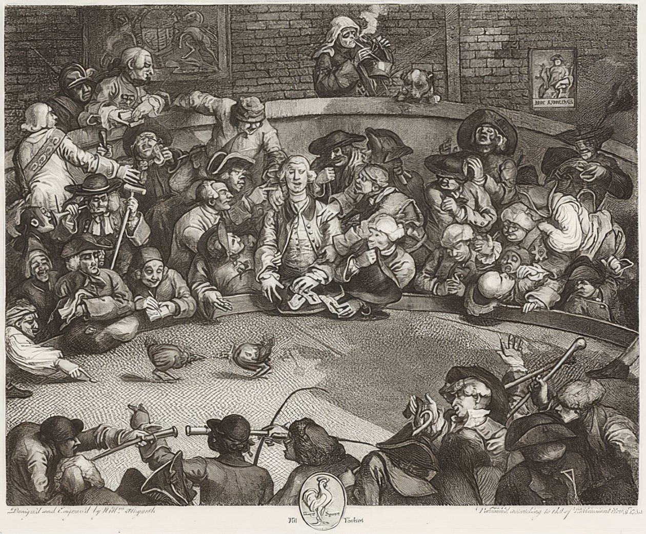 Cockpittet / Der Hahnenkampfplatz. 1759 af William Hogarth
