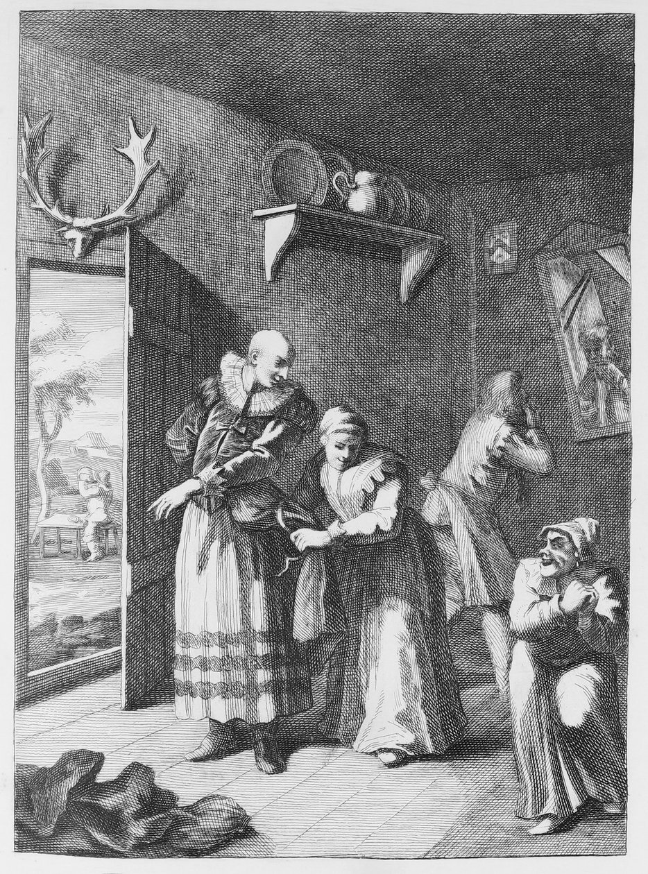 Kuraten og Barberen væmmes for at bringe Don Luixote hjem af William Hogarth