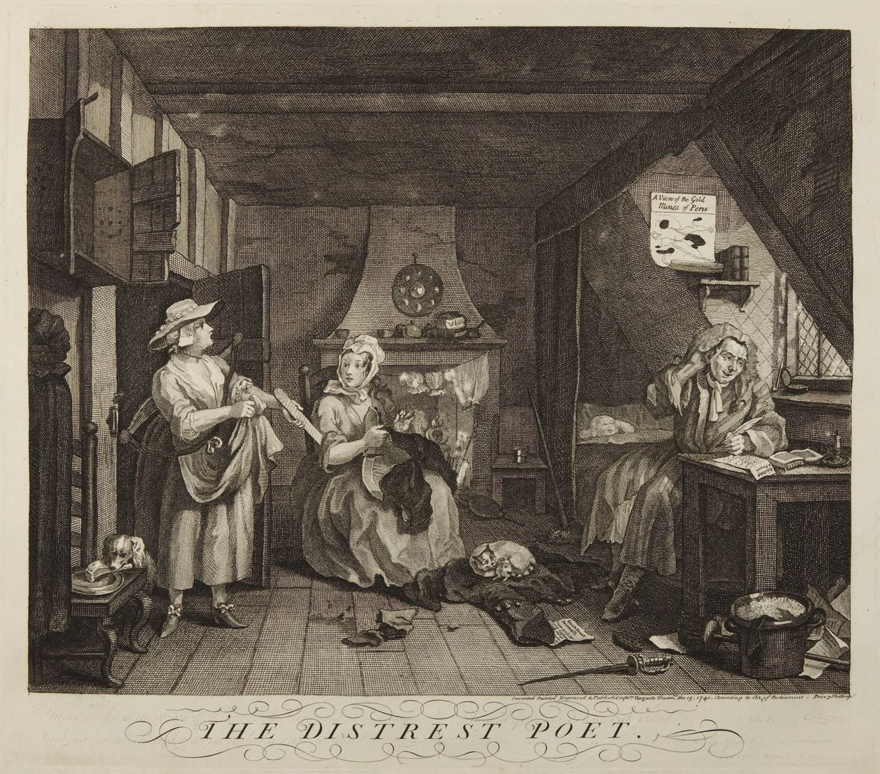 Den fortvivlede digter af William Hogarth