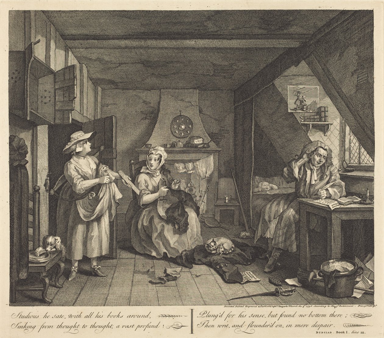 Den nødlidende digter af William Hogarth