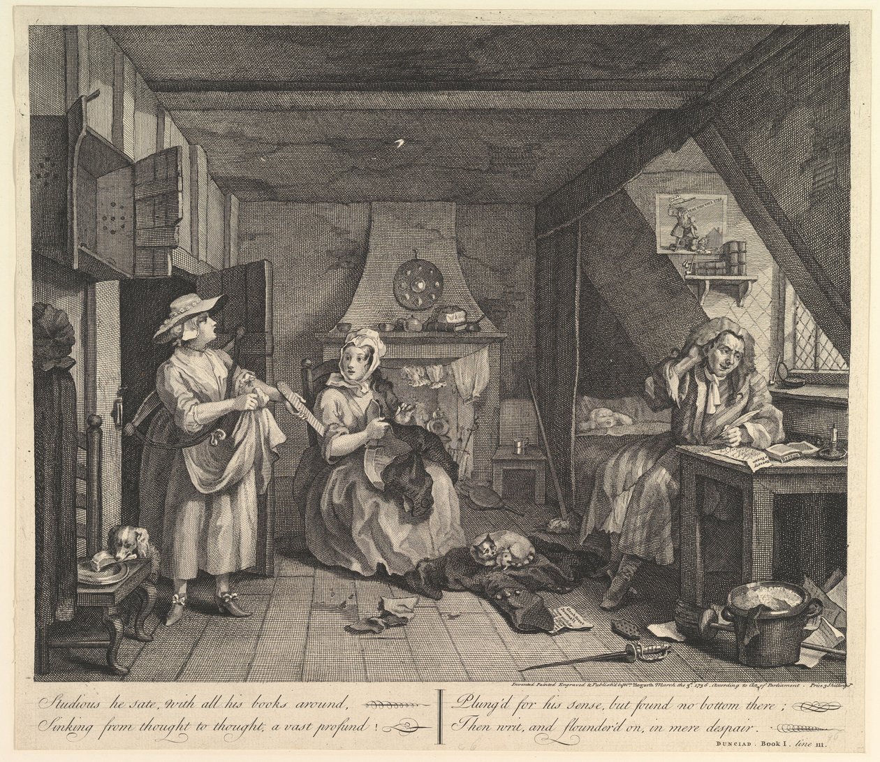 Den nødlidende digter af William Hogarth
