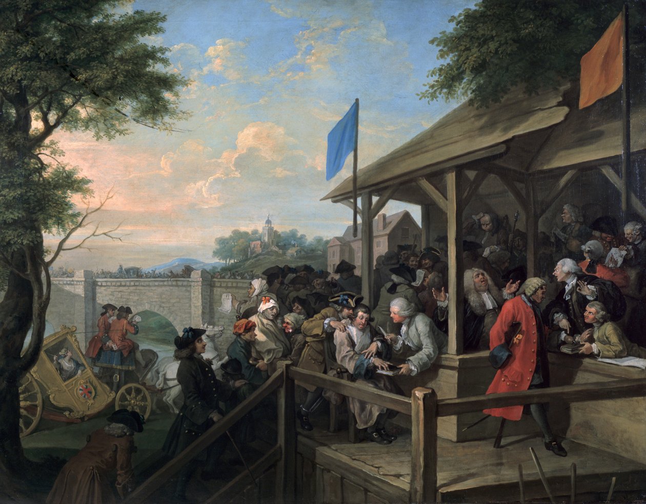 Valget III Afstemningen, 1754-55 af William Hogarth