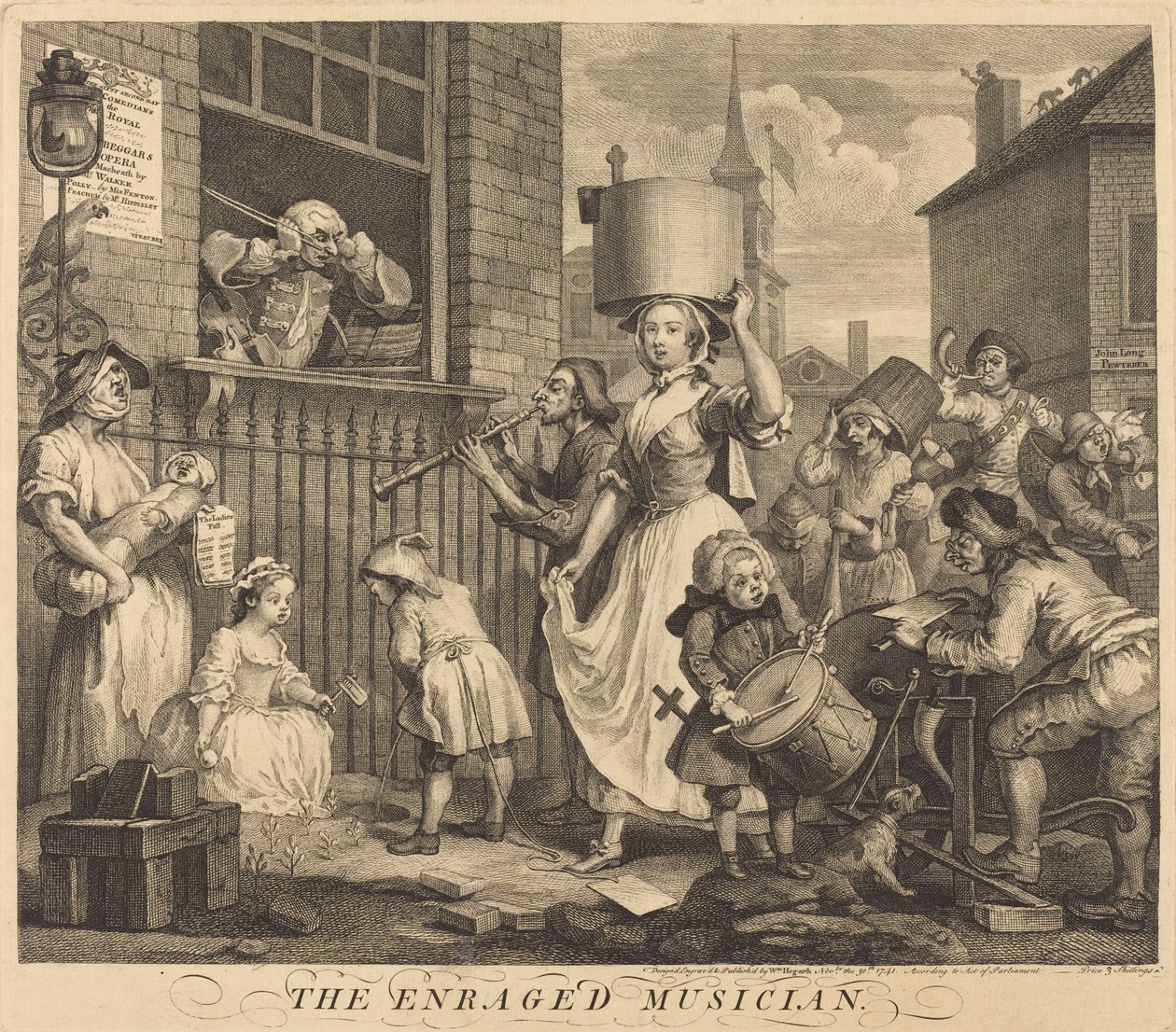 Den rasende musiker af William Hogarth