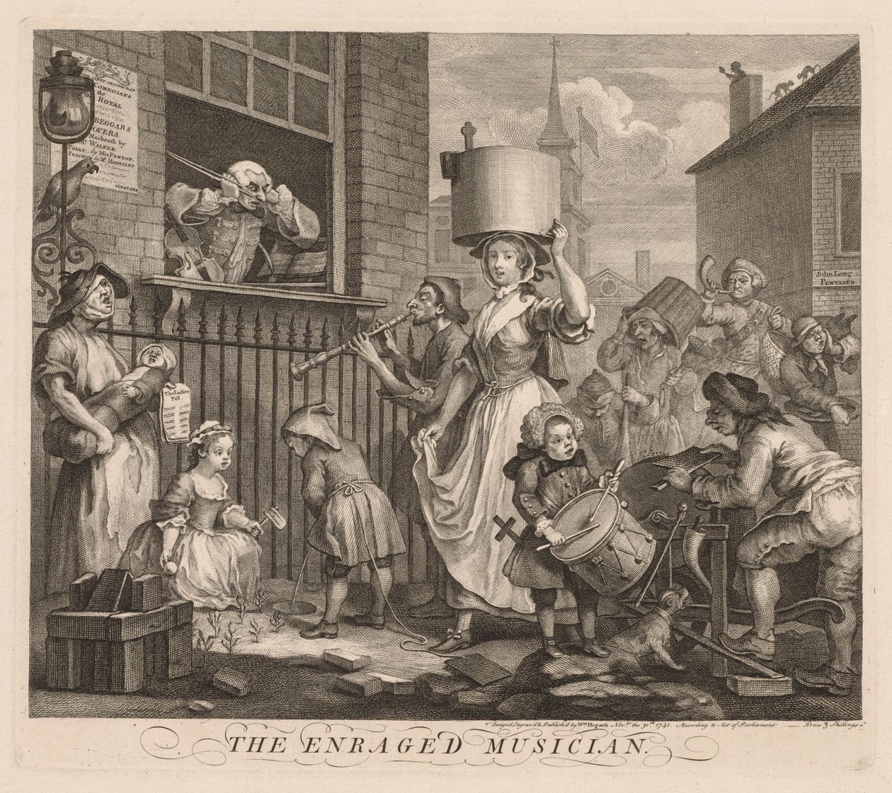 Den rasende musiker af William Hogarth