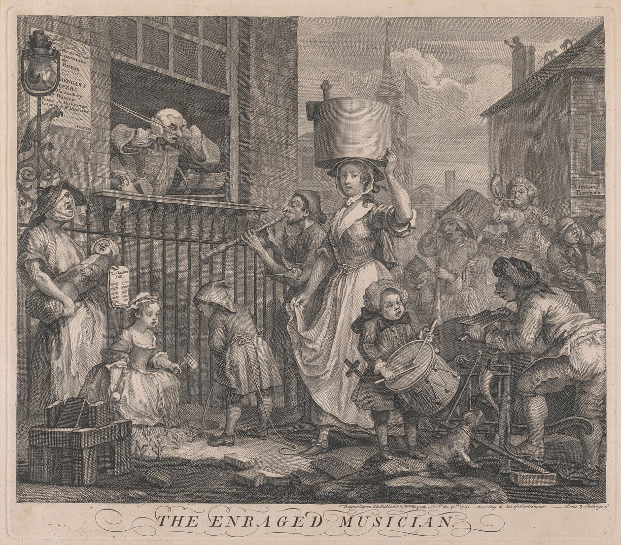 Den rasende musiker af William Hogarth