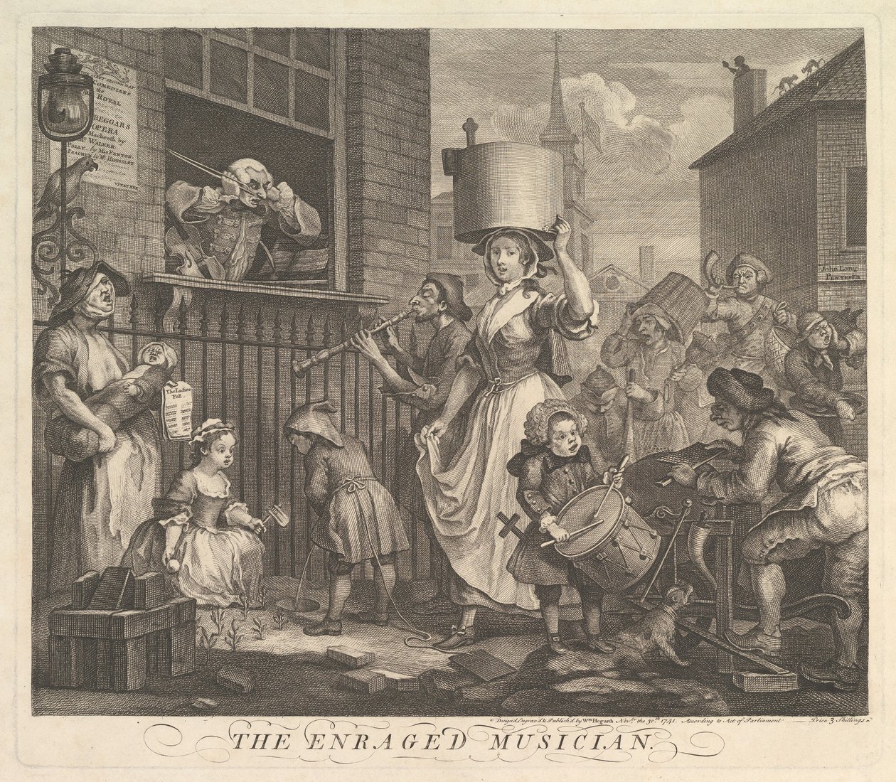 Den rasende musiker af William Hogarth