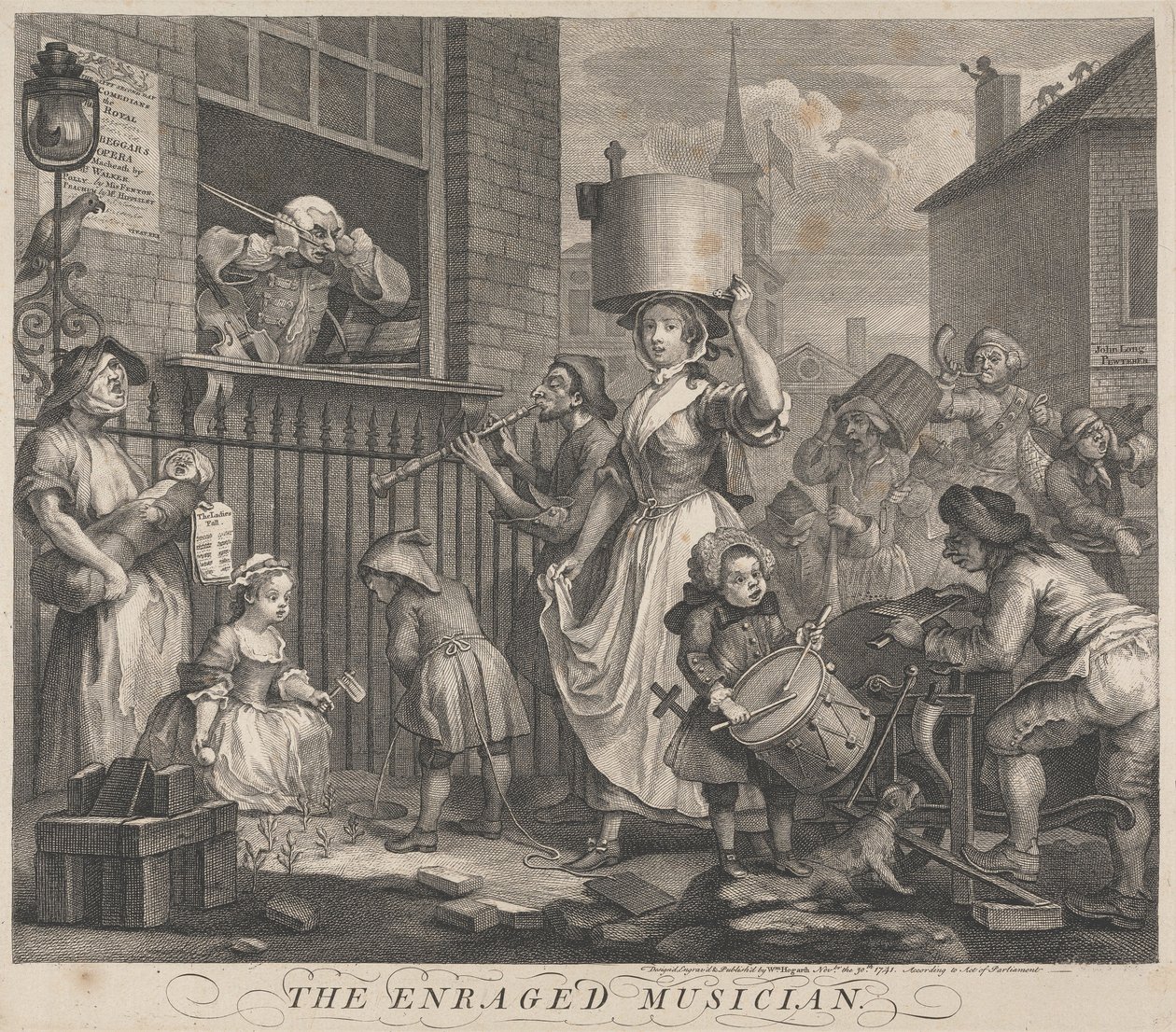 Den rasende musiker af William Hogarth