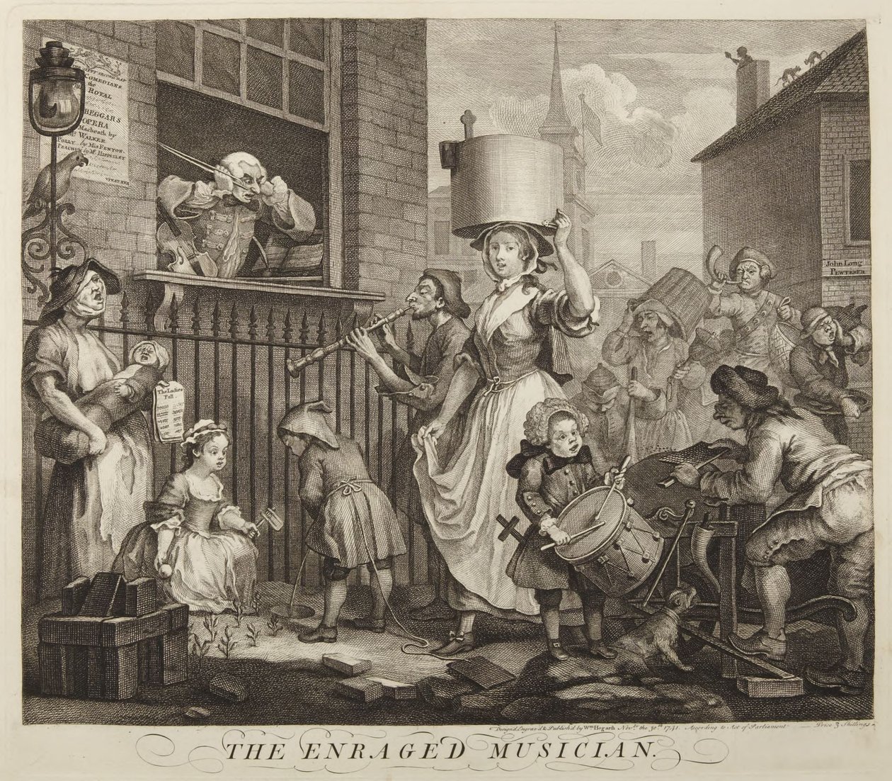 Den rasende musiker af William Hogarth