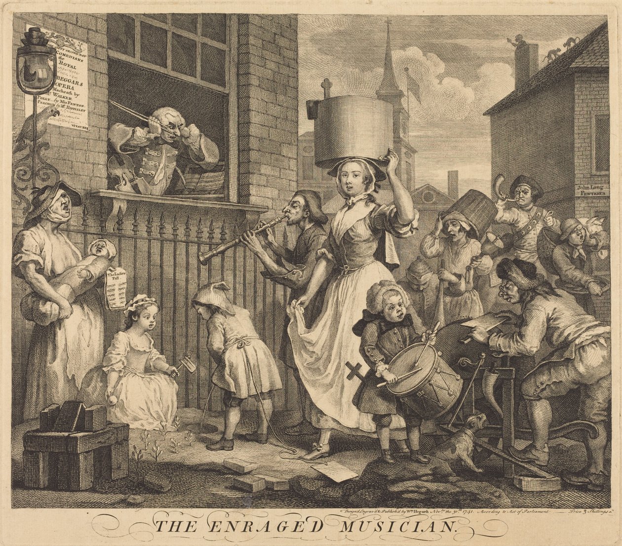 Den rasende musiker af William Hogarth