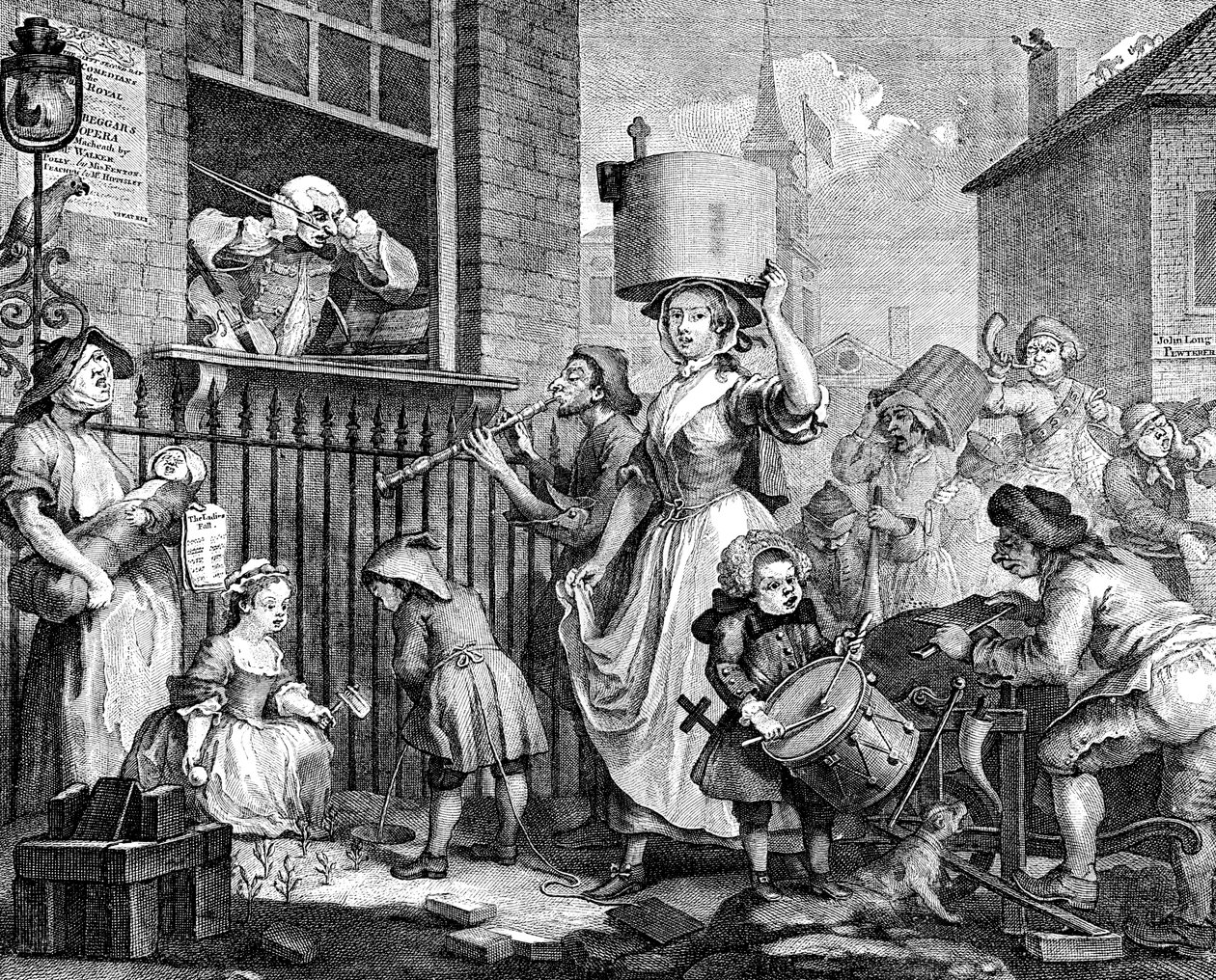Den rasende musiker, 1741 af William Hogarth