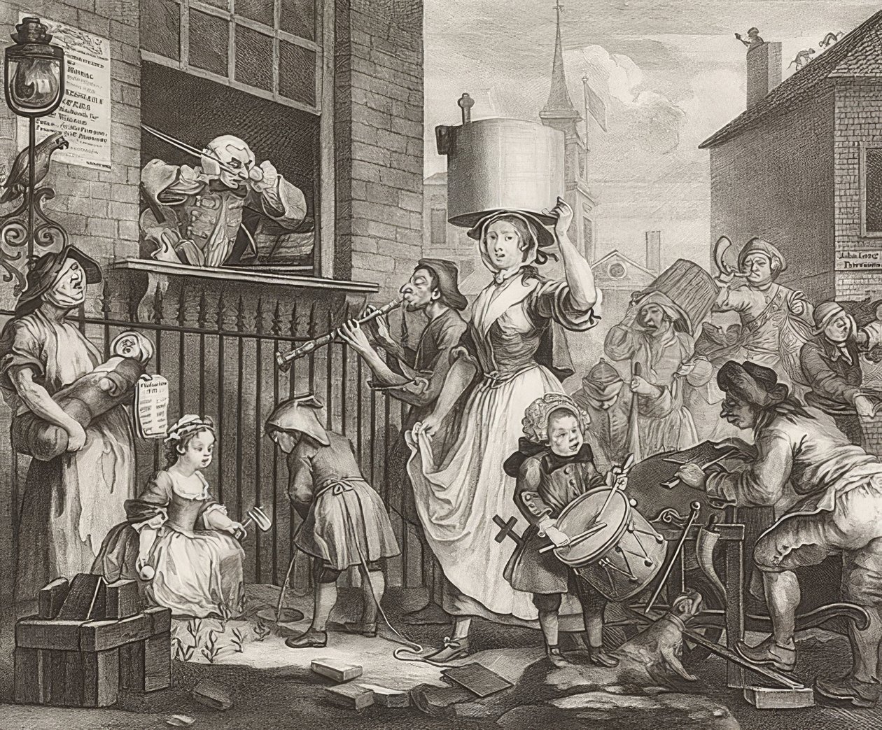 Den rasende musiker. 1741 af William Hogarth