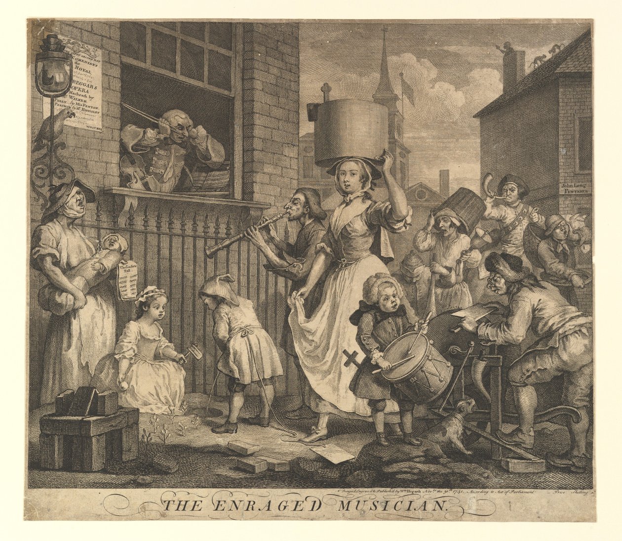 Den rasende musiker, 30. november 1741. af William Hogarth