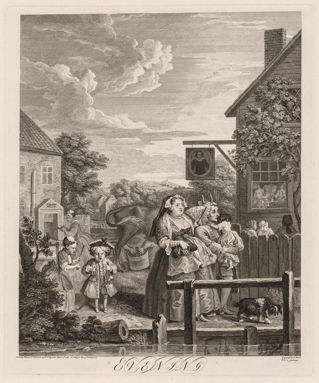 De fire gange på dagen: Aften af William Hogarth