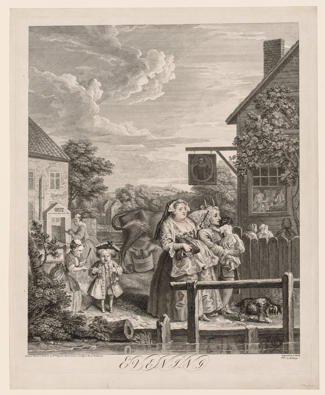 De fire gange på dagen: Aften, 1738. af William Hogarth