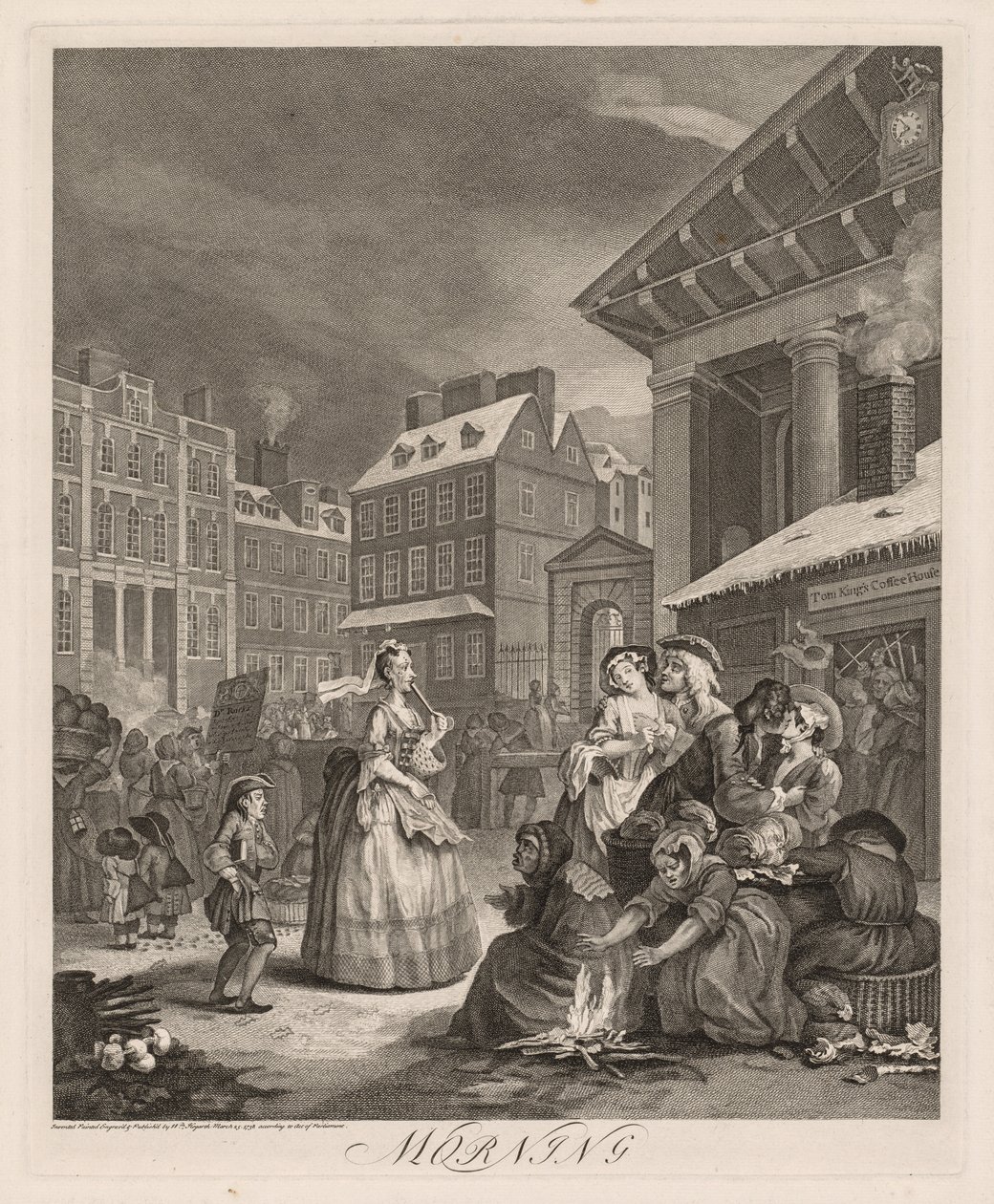 De fire gange på dagen: Morgen, 1738. af William Hogarth
