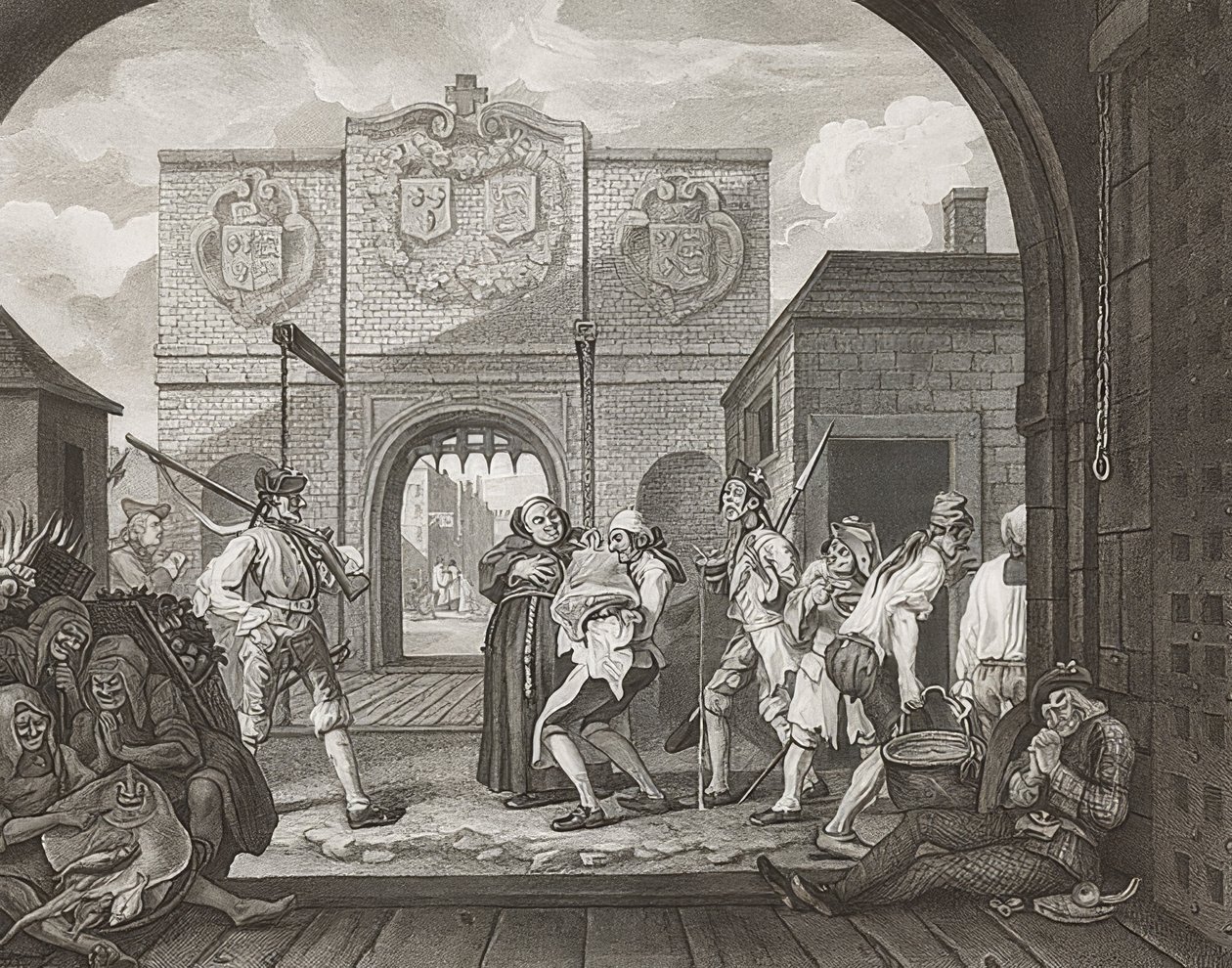 The Gate of Calais, eller O Roast Beef of Old England, eller Oh, Roast Beef of Old England. 1749 af William Hogarth