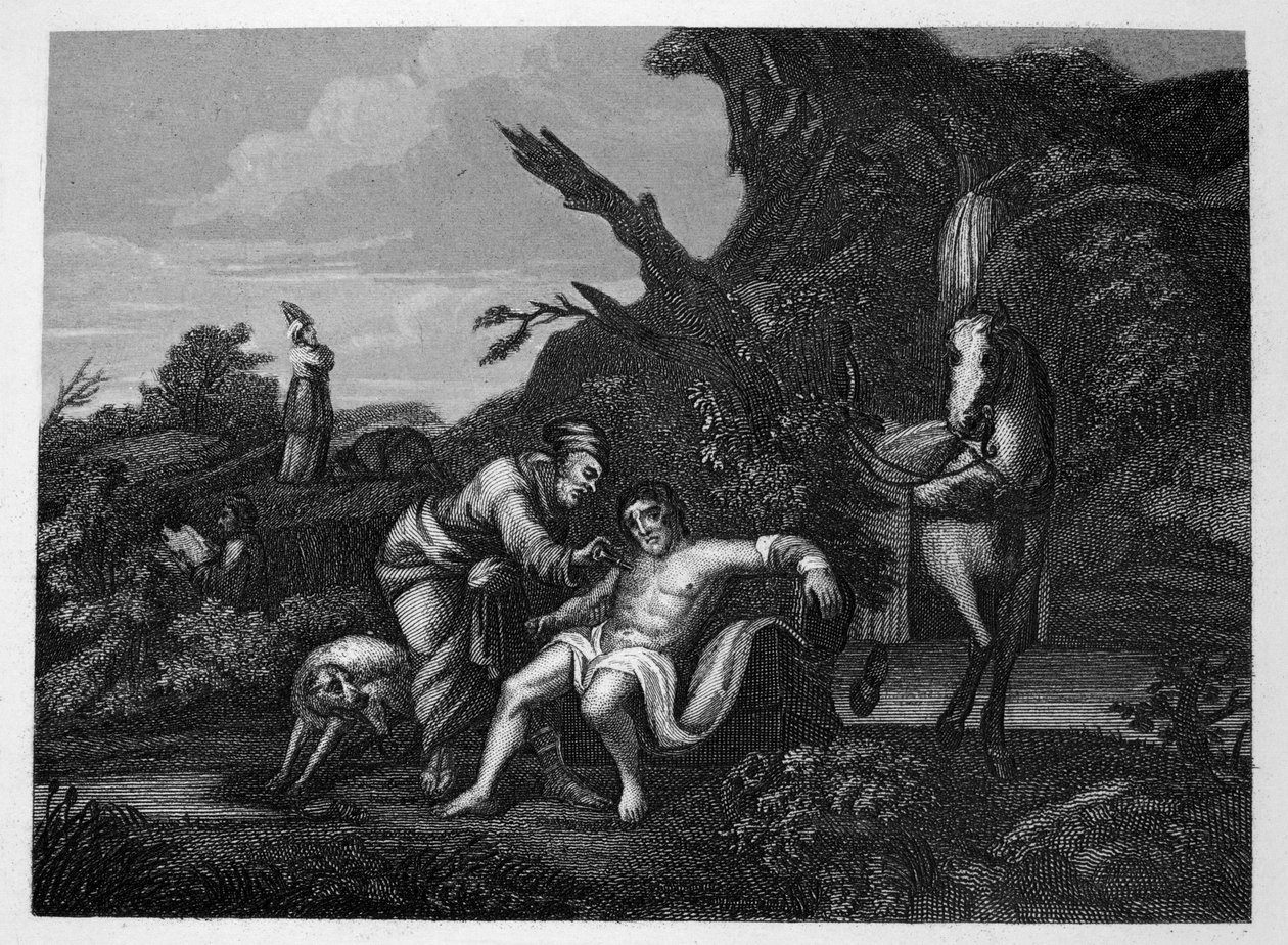 Den barmhjertige samaritaner af William Hogarth