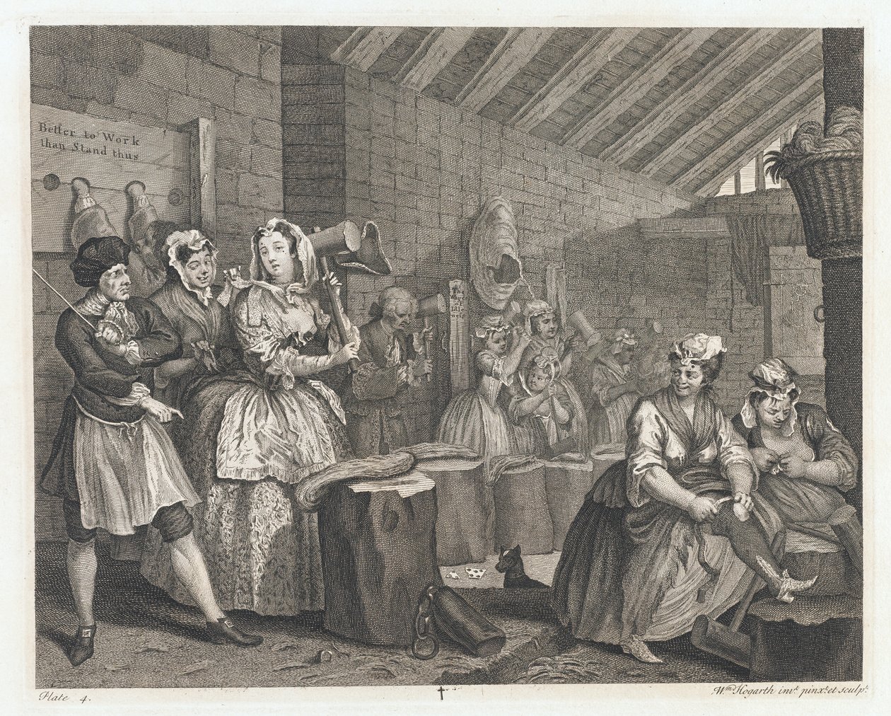 The Harlot Lodged in Bridewell, designet 1732, trykt 1744 (ætsning og gravering) af William Hogarth