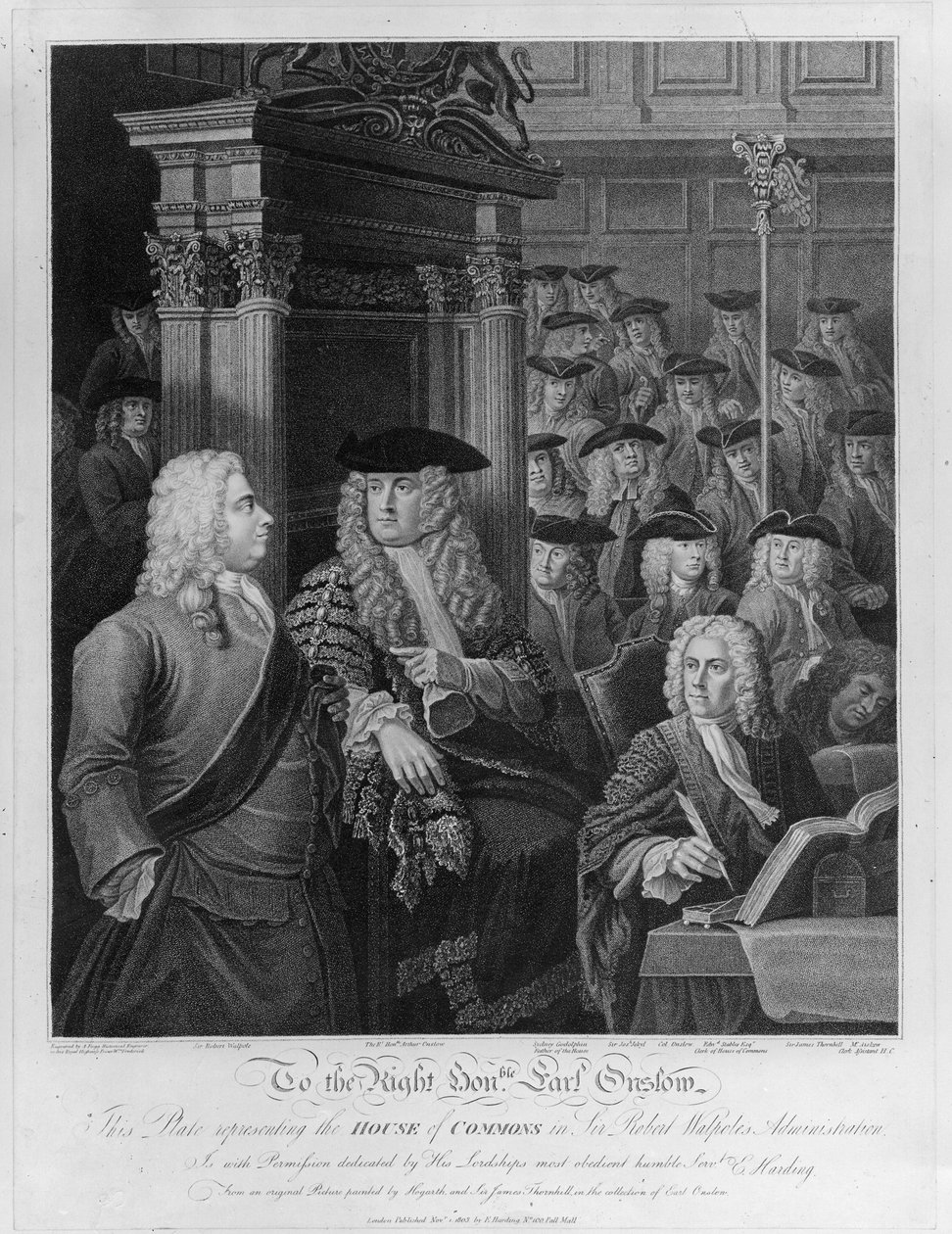Underhuset i Walpoles administration, udgivet 1803 af William Hogarth