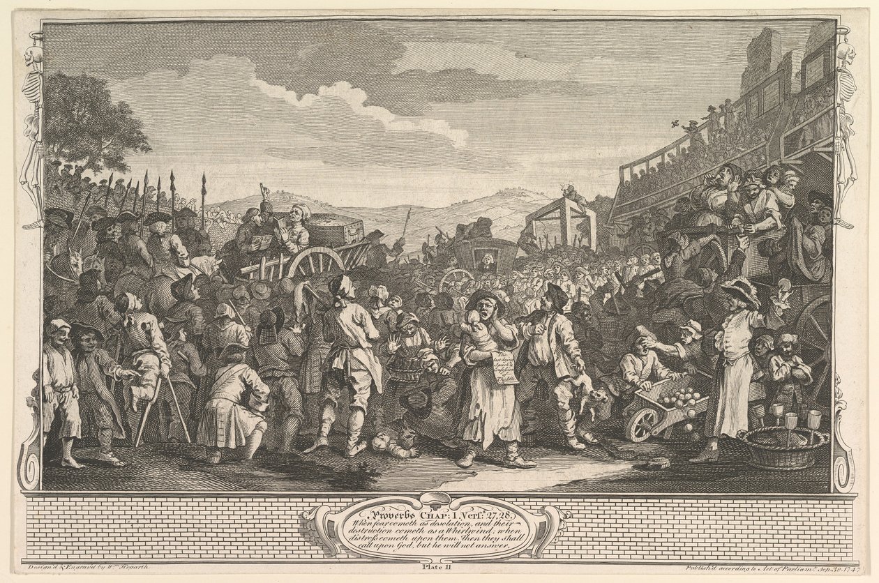 The Idle Prentice Executed at Tyburn Industry and Idleness, plade 11, 30. september 1747. af William Hogarth